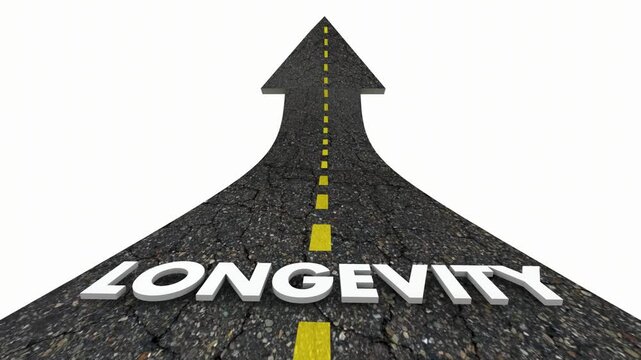Longevity Road to Longer Life Healthy Lifestyle Lifespan 3d Animation