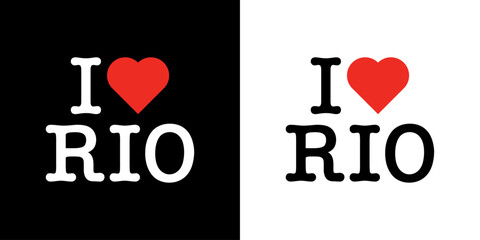 I Love RIO de Janeiro Brazil Red Heart Lettering T-Shirt Sweatshirt Digital Lettering Vector Design