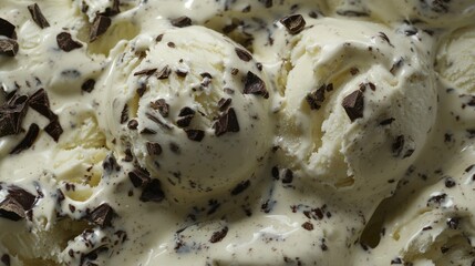 Creamy Vanilla Ice Cream with Chocolate Chunks and Swirls
