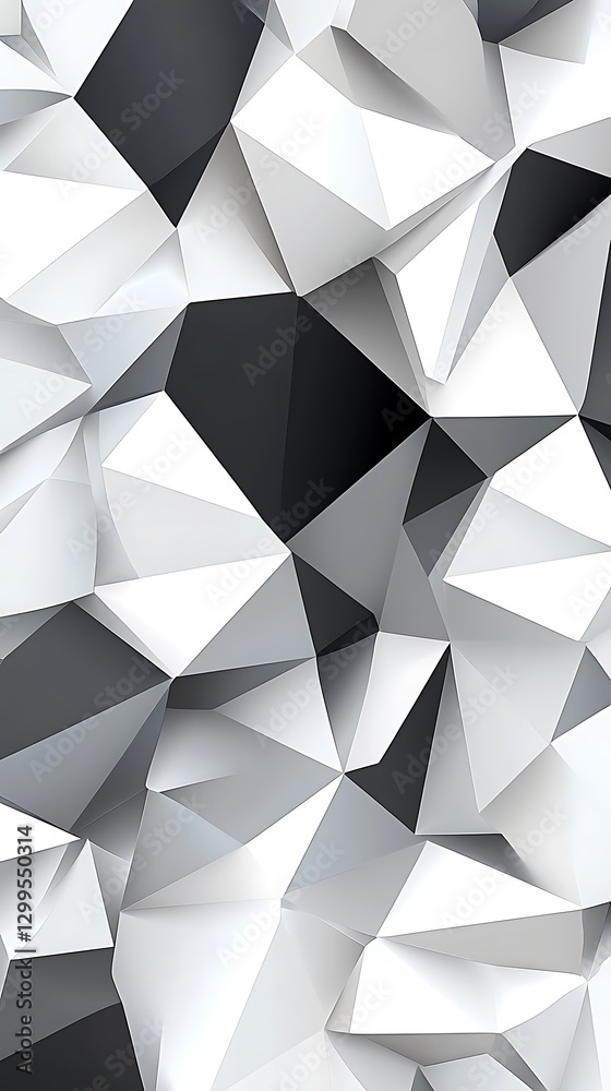 Poster monochrome facets create an angular dimension abstract background design