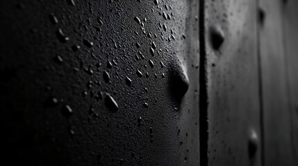 Dark Metal Surface with Water Droplets