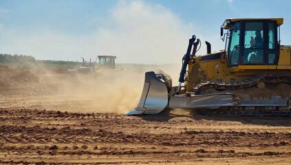 Wide Angle View Heavy Machinery