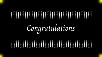 congratulations card on black background