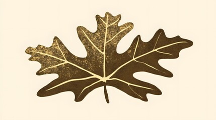 Obraz premium Elegant Brown Autumn Leaf Botanical Illustration