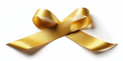 Isolated Gold Ribbon PNG: Elegant Night Photography, Generative AI Created