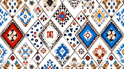 Cultural tile art interior space decorative design artistic environment close-up viewpoint