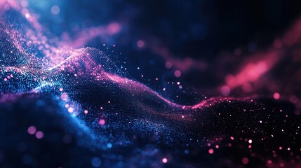 Abstract purple and blue digital wave