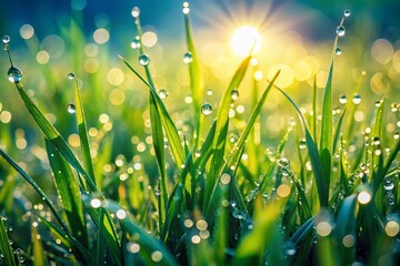 Kentucky Bluegrass Macro Photography: Dew-Kissed Blades at Sunrise