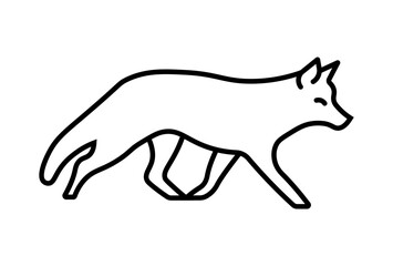 Fox silhouette. Set. Vector illustration isolated on a white background