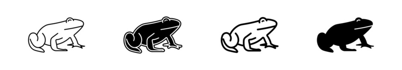 frog silhouettes. Frog icon vector illustration for graphic design and websites