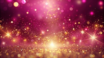 Obraz premium Vibrant pink sparkling abstract background with shimmering gold dust particles, high-tech, pink, high-tech,pink, shiny