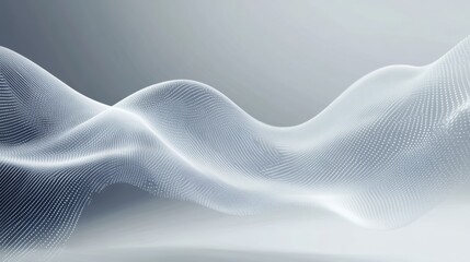 Abstract white wave, digital art.