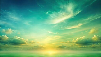 Obraz premium Gradient sky with soft green and blue hues