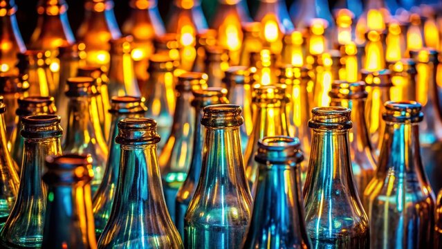 Low Light Glass Bottle Pattern Background - Abstract Texture Photography
