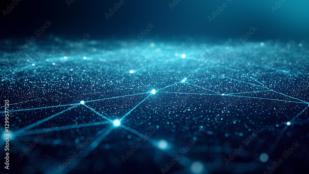 Poster exploring the digital web data connectivity virtual space abstract visuals high-tech environment fut