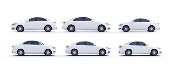 white Cars on White Background