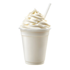 Creamy Yogurt Drink in a Plastic Cup a Refreshing and Indulgent Treat