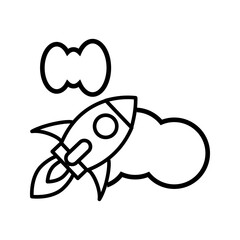 rocket icon vector illustration, pictogram isolated on white background. color editable