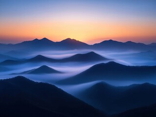 Layers of Mountains at Sunset Stock Image