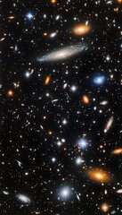 Obraz premium A stunning photograph showing countless galaxies and stars scattered