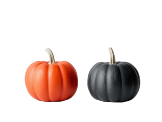 Two Vibrant Pumpkins Pop Against a Crisp White Background, Showcasing Bold Colors and Shapes That Evoke Energy and Playfulness in a Captivating Visual Display