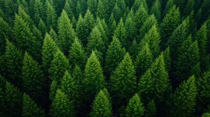 Aerial View of Evergreen Trees