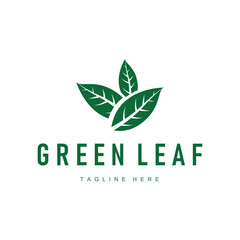 fresh green leaf logo simple green leaf plant nature concept illustration template