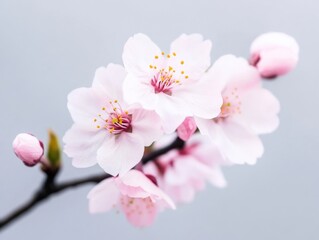 Cherry Blossoms Blooming on a Branch