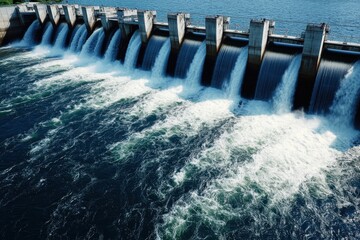 Colossal Dam Structure in China Overlooking Flowing River Below