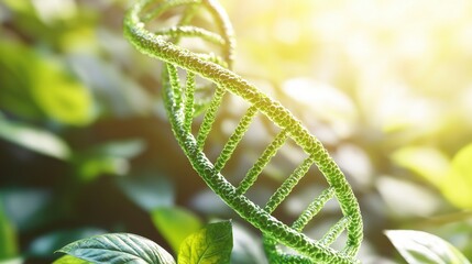 Green DNA Helix   Leaves  Nature s Genetic Code  Biotechnology  Ecology  Botany  Science