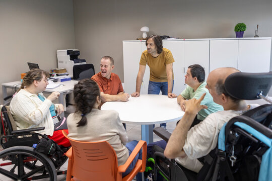Group Meeting at a Mental Disability Support Center