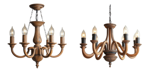 Elegant Wooden Chandeliers with Classic Style and Warm Lighting