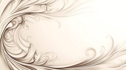 Fototapeta premium Elegant Cream Swirls Abstract Floral Design Background