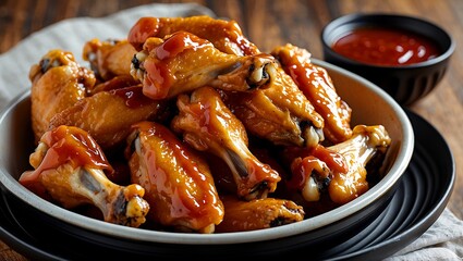 Savory chicken wings with tangy dipping sauce