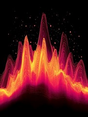 Fiery Audio Visualization Displayed Against a Stark Black Background