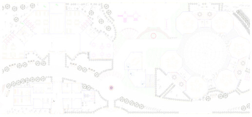 vector sketch illustration silhouette design site plan layout city park 