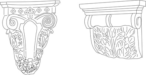vector sketch illustration silhouette design ornament decoration cornice column classic vintage ethnic roman greek  © achmad