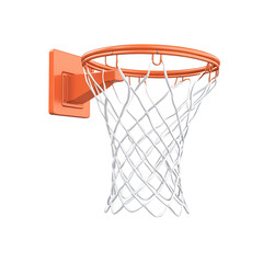 This image features a stylized illustration of a basketball hoop, presenting its elements in detail.