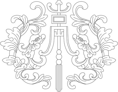 sketch vector illustration silhouette design decoration ornament interior classic vintage ethnic traditional  