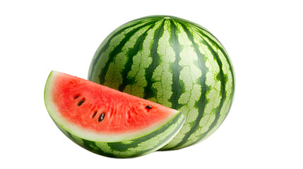 Juicy Watermelon Slice and Whole Fruit Summer Food Photography