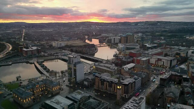 Belfast Morning aerial shot UK