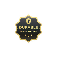 Durable stamp or durability label vector EPS. Best Durable icon vector for product design element. Durable label vector for product packaging design element.