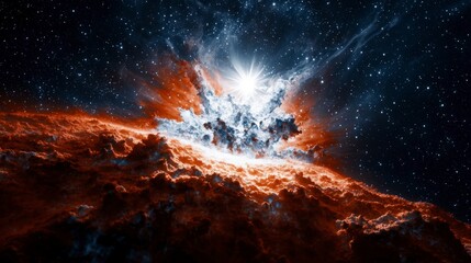 Fototapeta premium Cosmic Nebula Stellar Explosion Space Clouds Bright Stars Galaxy