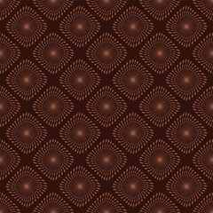 Brown Geometric Swirling Diamond Seamless Vector Repeat Pattern