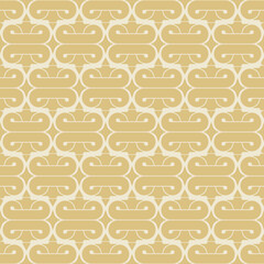 Gold Art Nouveau Ornate Ogee Damask Seamless Vector Repeat Pattern