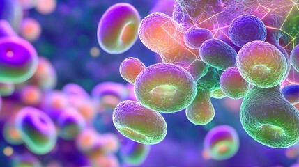 Microscopic Virus Infection: Cellular Biology Medical Research Background