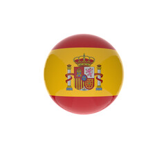 Obraz premium spanish flag button in transparent