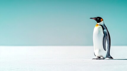 Fototapeta premium Majestic King Penguin on Antarctic Ice Wildlife Photography
