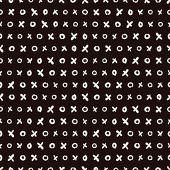 XOO Black and White Love Seamless Vector Repeat Pattern