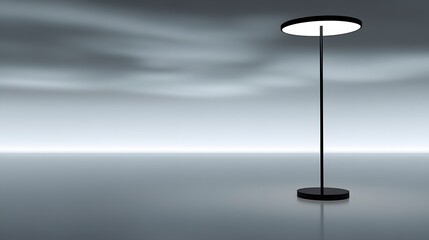 Modern Minimalist Black Floor Lamp Design in Studio Setting